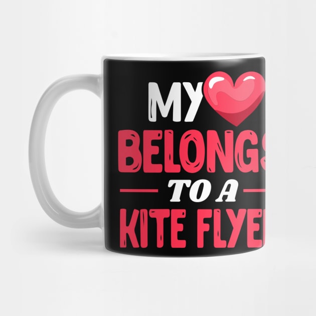 My heart belongs to a kite flyer - Cute Kite Surfing wife gift by Shirtbubble